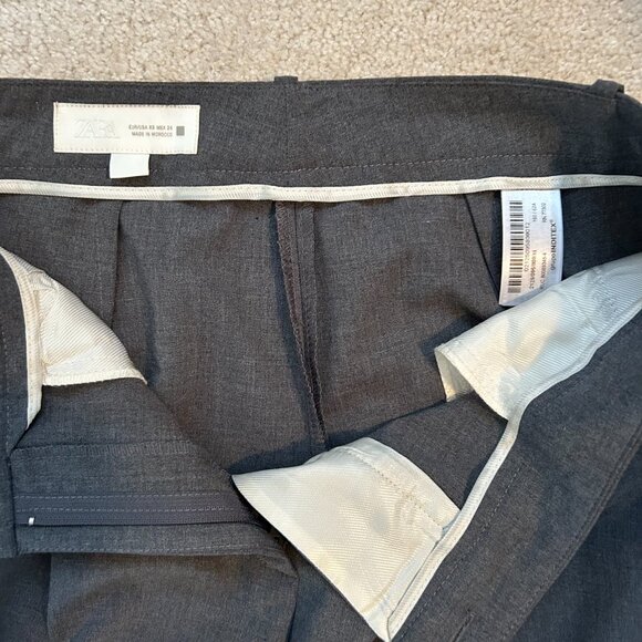 ZARA Tailored Wide-Leg Trouser – Classic Charcoal Gray (Size XS / EU34 / MEX24) - Picture 3 of 6
